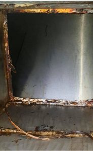 After majority of debris removed during cleaning process